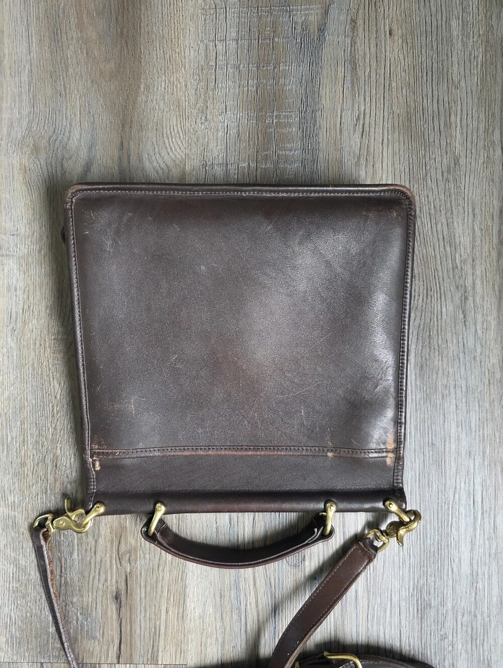 Vintage Coach Classic Brown Leather Men's Briefcase Shoulder Bag